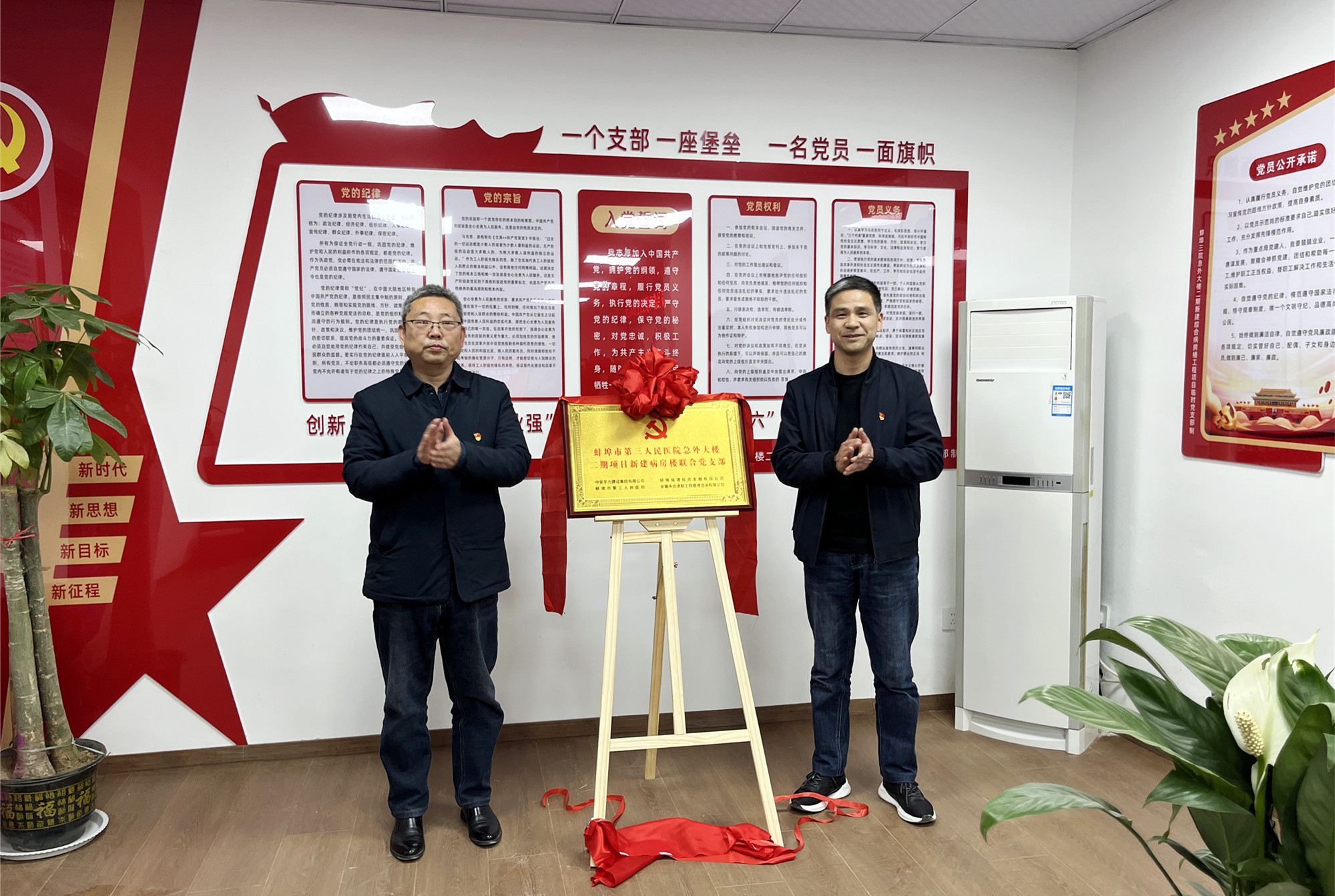 党支部建在项目部——蚌埠市第三人民医院急外大楼二期项目新建病房楼临时党支部揭牌成立
